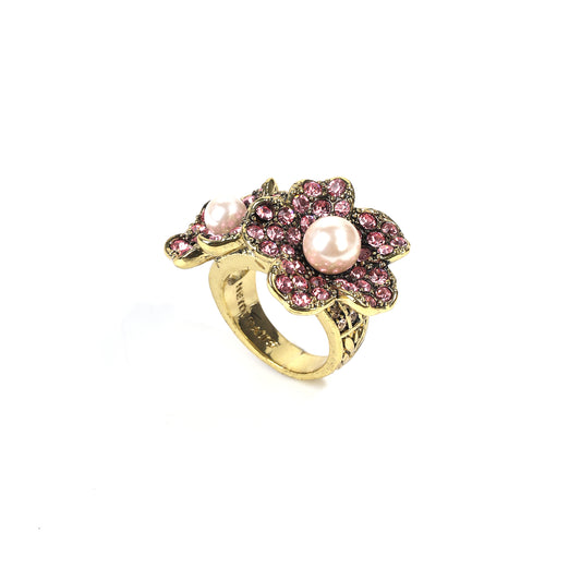 Siete Wonder - Pink Pearl-Style Crystal Ring
