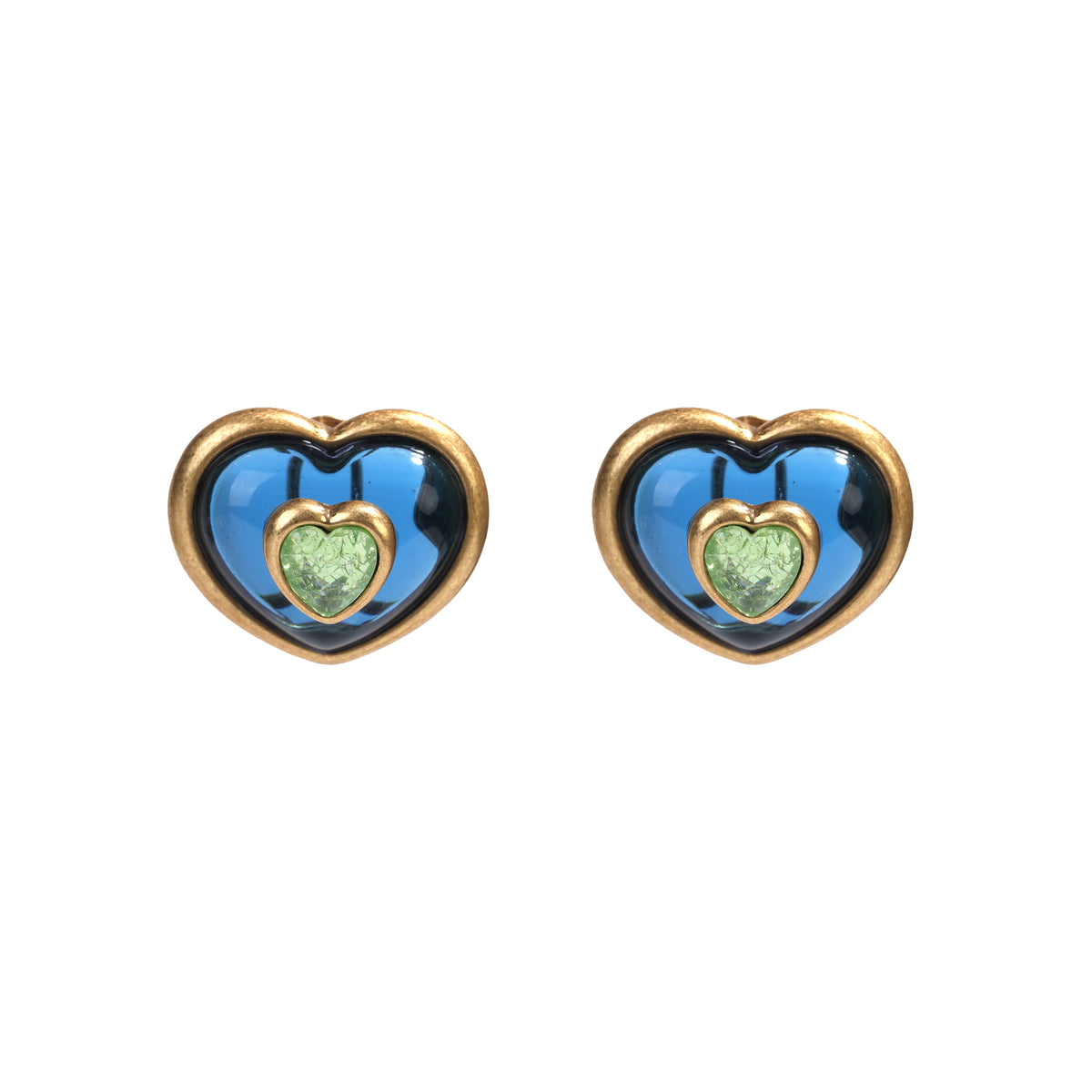 Siete Wonder - Blue and Green Heart Earrings