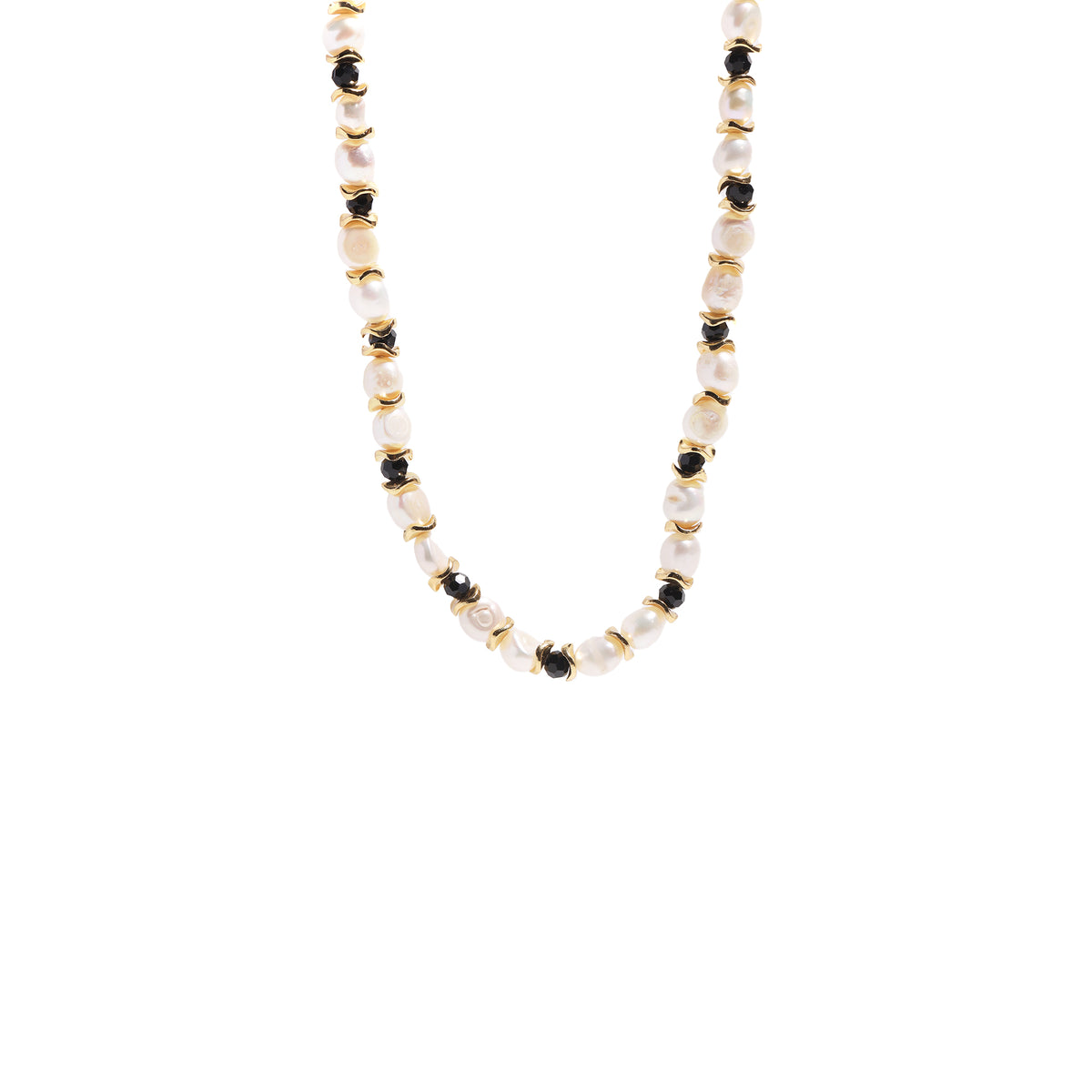 Siete Wonder - Black Crystal and Baroque Pearl Necklace